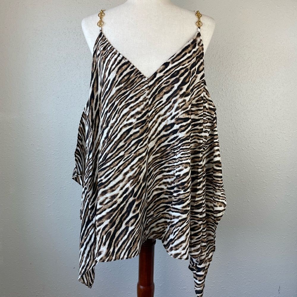 MICHAEL Michael Kors Dark Camel Blouse Top Size XXL